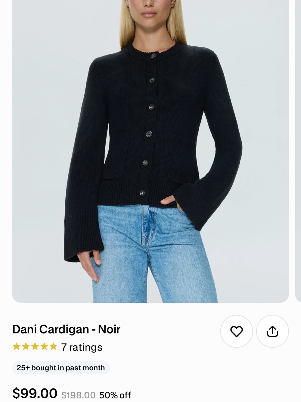 pistola Black Dani Cardigan Women's Button-Front Sweater